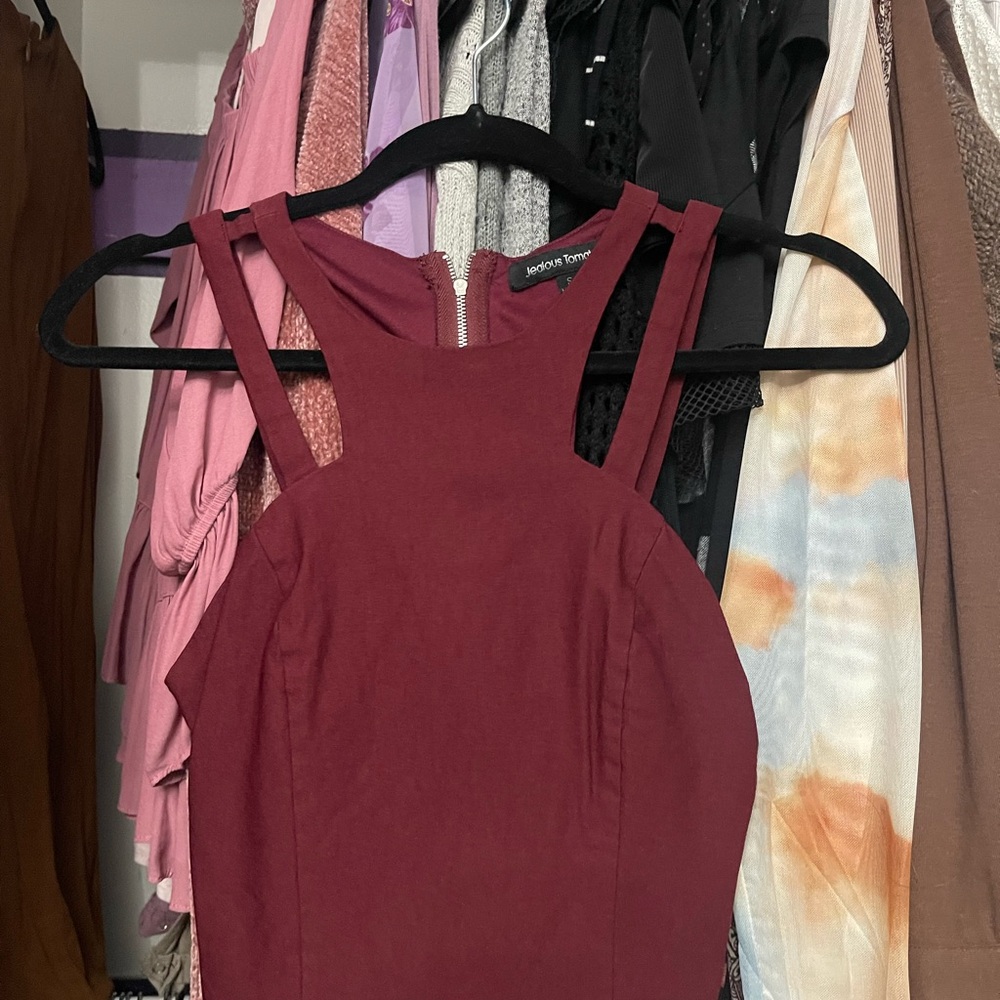 Red Sleeveless Cut Out top